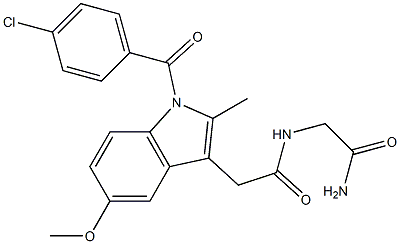 N-(2-amino-2-oxoethyl)-2-[1-(4-chlorobenzoyl)-5-methoxy-2-methylindol-3-yl]acetamide Structure