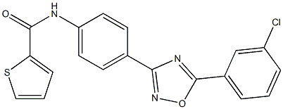 N-[4-[5-(3-chlorophenyl)-1,2,4-oxadiazol-3-yl]phenyl]thiophene-2-carboxamide 구조식 이미지