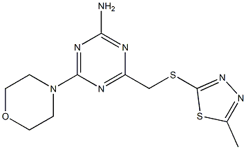 4-[(5-methyl-1,3,4-thiadiazol-2-yl)sulfanylmethyl]-6-morpholin-4-yl-1,3,5-triazin-2-amine 구조식 이미지