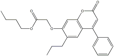 butyl 2-(2-oxo-4-phenyl-6-propylchromen-7-yl)oxyacetate 구조식 이미지