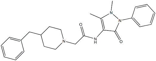 2-(4-benzylpiperidin-1-yl)-N-(1,5-dimethyl-3-oxo-2-phenylpyrazol-4-yl)acetamide 구조식 이미지