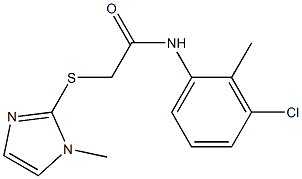 N-(3-chloro-2-methylphenyl)-2-(1-methylimidazol-2-yl)sulfanylacetamide 구조식 이미지