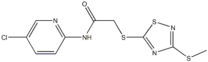 N-(5-chloropyridin-2-yl)-2-[(3-methylsulfanyl-1,2,4-thiadiazol-5-yl)sulfanyl]acetamide 구조식 이미지