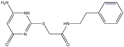 2-[(6-amino-4-oxo-1H-pyrimidin-2-yl)sulfanyl]-N-(2-phenylethyl)acetamide 구조식 이미지