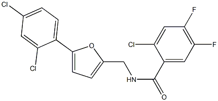 2-chloro-N-[[5-(2,4-dichlorophenyl)furan-2-yl]methyl]-4,5-difluorobenzamide 구조식 이미지