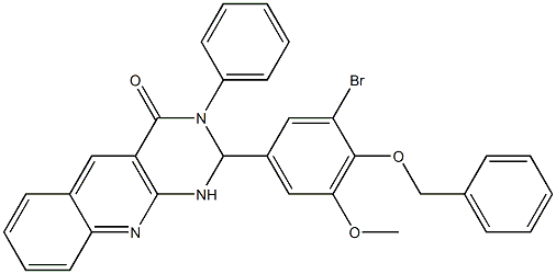 2-(3-bromo-5-methoxy-4-phenylmethoxyphenyl)-3-phenyl-1,2-dihydropyrimido[4,5-b]quinolin-4-one 구조식 이미지