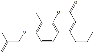 4-butyl-8-methyl-7-(2-methylprop-2-enoxy)chromen-2-one 구조식 이미지