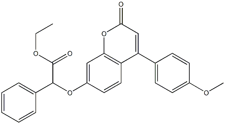 ethyl 2-[4-(4-methoxyphenyl)-2-oxochromen-7-yl]oxy-2-phenylacetate 구조식 이미지