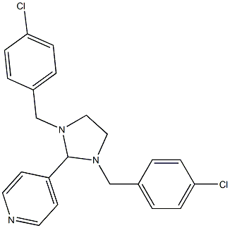 4-[1,3-bis[(4-chlorophenyl)methyl]imidazolidin-2-yl]pyridine 구조식 이미지