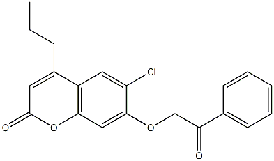 6-chloro-7-phenacyloxy-4-propylchromen-2-one 구조식 이미지