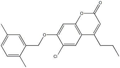 6-chloro-7-[(2,5-dimethylphenyl)methoxy]-4-propylchromen-2-one 구조식 이미지