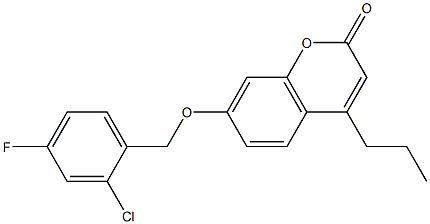 7-[(2-chloro-4-fluorophenyl)methoxy]-4-propylchromen-2-one Structure