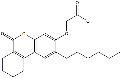 methyl 2-[(2-hexyl-6-oxo-7,8,9,10-tetrahydrobenzo[c]chromen-3-yl)oxy]acetate Structure