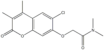 2-(6-chloro-3,4-dimethyl-2-oxochromen-7-yl)oxy-N,N-dimethylacetamide 구조식 이미지