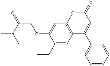 2-(6-ethyl-2-oxo-4-phenylchromen-7-yl)oxy-N,N-dimethylacetamide 구조식 이미지