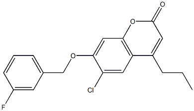 6-chloro-7-[(3-fluorophenyl)methoxy]-4-propylchromen-2-one Structure