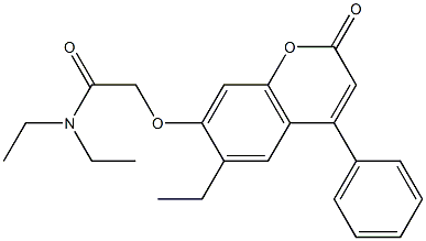 N,N-diethyl-2-(6-ethyl-2-oxo-4-phenylchromen-7-yl)oxyacetamide Structure