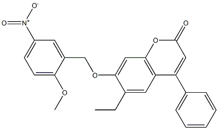 6-ethyl-7-[(2-methoxy-5-nitrophenyl)methoxy]-4-phenylchromen-2-one 구조식 이미지