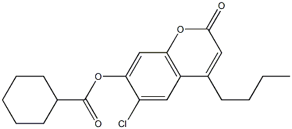 (4-butyl-6-chloro-2-oxochromen-7-yl) cyclohexanecarboxylate 구조식 이미지