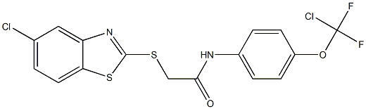 2-[(5-chloro-1,3-benzothiazol-2-yl)sulfanyl]-N-[4-[chloro(difluoro)methoxy]phenyl]acetamide Structure