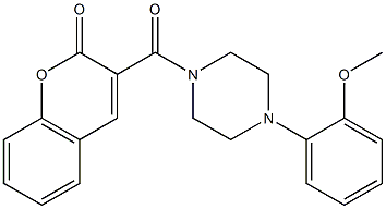 3-[4-(2-methoxyphenyl)piperazine-1-carbonyl]chromen-2-one 구조식 이미지