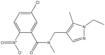 5-chloro-N-[(1-ethyl-5-methylpyrazol-4-yl)methyl]-N-methyl-2-nitrobenzamide Structure