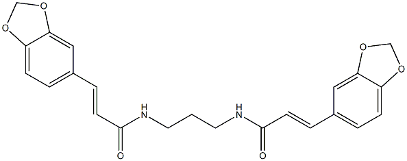 (E)-3-(1,3-benzodioxol-5-yl)-N-[3-[[(E)-3-(1,3-benzodioxol-5-yl)prop-2-enoyl]amino]propyl]prop-2-enamide Structure