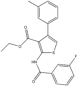 ethyl 2-[(3-fluorobenzoyl)amino]-4-(3-methylphenyl)thiophene-3-carboxylate 구조식 이미지