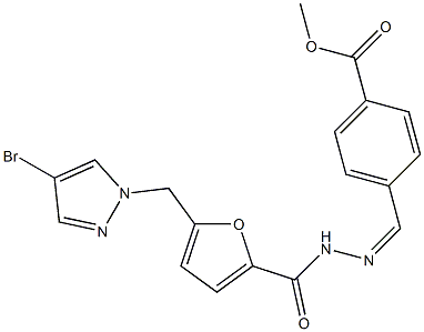 methyl 4-[(Z)-[[5-[(4-bromopyrazol-1-yl)methyl]furan-2-carbonyl]hydrazinylidene]methyl]benzoate Structure