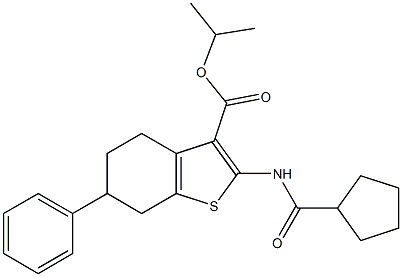 propan-2-yl 2-(cyclopentanecarbonylamino)-6-phenyl-4,5,6,7-tetrahydro-1-benzothiophene-3-carboxylate 구조식 이미지