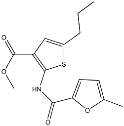 methyl 2-[(5-methylfuran-2-carbonyl)amino]-5-propylthiophene-3-carboxylate 구조식 이미지