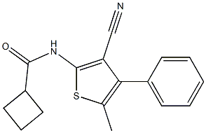 N-(3-cyano-5-methyl-4-phenylthiophen-2-yl)cyclobutanecarboxamide 구조식 이미지
