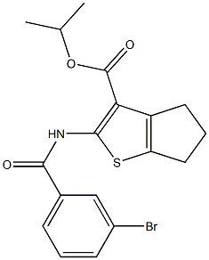 propan-2-yl 2-[(3-bromobenzoyl)amino]-5,6-dihydro-4H-cyclopenta[b]thiophene-3-carboxylate 구조식 이미지