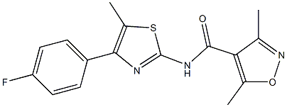 N-[4-(4-fluorophenyl)-5-methyl-1,3-thiazol-2-yl]-3,5-dimethyl-1,2-oxazole-4-carboxamide 구조식 이미지