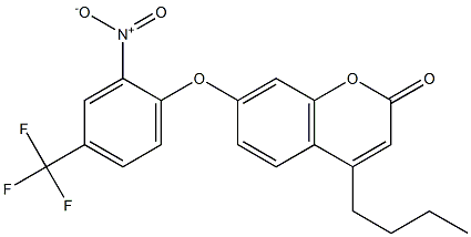 4-butyl-7-[2-nitro-4-(trifluoromethyl)phenoxy]chromen-2-one 구조식 이미지