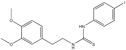 1-[2-(3,4-dimethoxyphenyl)ethyl]-3-(4-iodophenyl)thiourea Structure