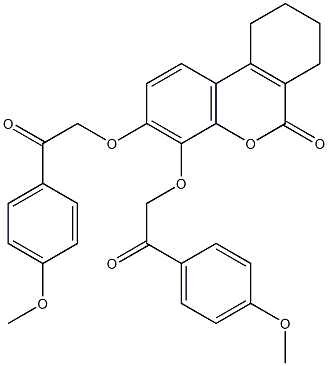 3,4-bis[2-(4-methoxyphenyl)-2-oxoethoxy]-7,8,9,10-tetrahydrobenzo[c]chromen-6-one Structure