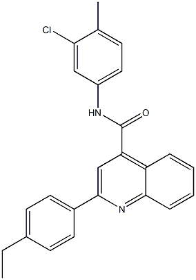 N-(3-chloro-4-methylphenyl)-2-(4-ethylphenyl)quinoline-4-carboxamide 구조식 이미지