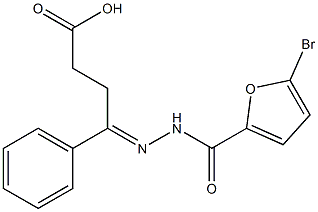 (4E)-4-[(5-bromofuran-2-carbonyl)hydrazinylidene]-4-phenylbutanoic acid Structure