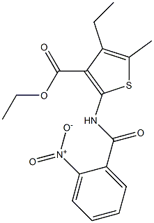 ethyl 4-ethyl-5-methyl-2-[(2-nitrobenzoyl)amino]thiophene-3-carboxylate Structure