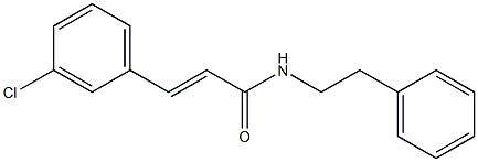(E)-3-(3-chlorophenyl)-N-(2-phenylethyl)prop-2-enamide 구조식 이미지