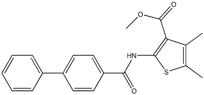 methyl 4,5-dimethyl-2-[(4-phenylbenzoyl)amino]thiophene-3-carboxylate Structure