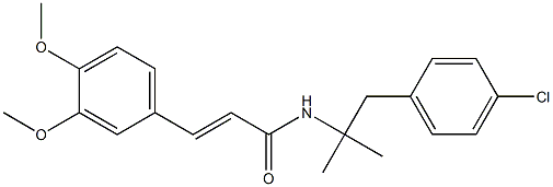 (E)-N-[1-(4-chlorophenyl)-2-methylpropan-2-yl]-3-(3,4-dimethoxyphenyl)prop-2-enamide 구조식 이미지