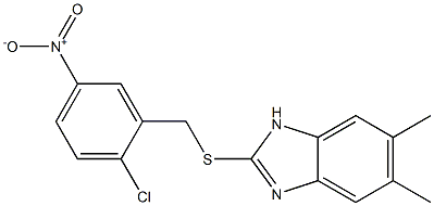 2-[(2-chloro-5-nitrophenyl)methylsulfanyl]-5,6-dimethyl-1H-benzimidazole 구조식 이미지