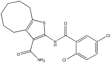 2-[(2,5-dichlorobenzoyl)amino]-4,5,6,7,8,9-hexahydrocycloocta[b]thiophene-3-carboxamide 구조식 이미지