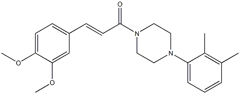 (E)-3-(3,4-dimethoxyphenyl)-1-[4-(2,3-dimethylphenyl)piperazin-1-yl]prop-2-en-1-one 구조식 이미지