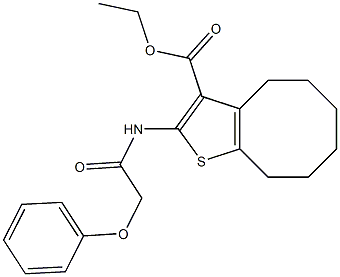 ethyl 2-[(2-phenoxyacetyl)amino]-4,5,6,7,8,9-hexahydrocycloocta[b]thiophene-3-carboxylate Structure