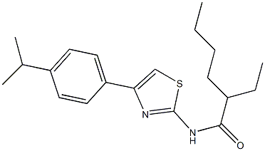 2-ethyl-N-[4-(4-propan-2-ylphenyl)-1,3-thiazol-2-yl]hexanamide 구조식 이미지