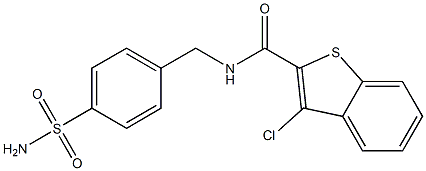 3-chloro-N-[(4-sulfamoylphenyl)methyl]-1-benzothiophene-2-carboxamide Structure