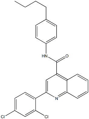 N-(4-butylphenyl)-2-(2,4-dichlorophenyl)quinoline-4-carboxamide 구조식 이미지